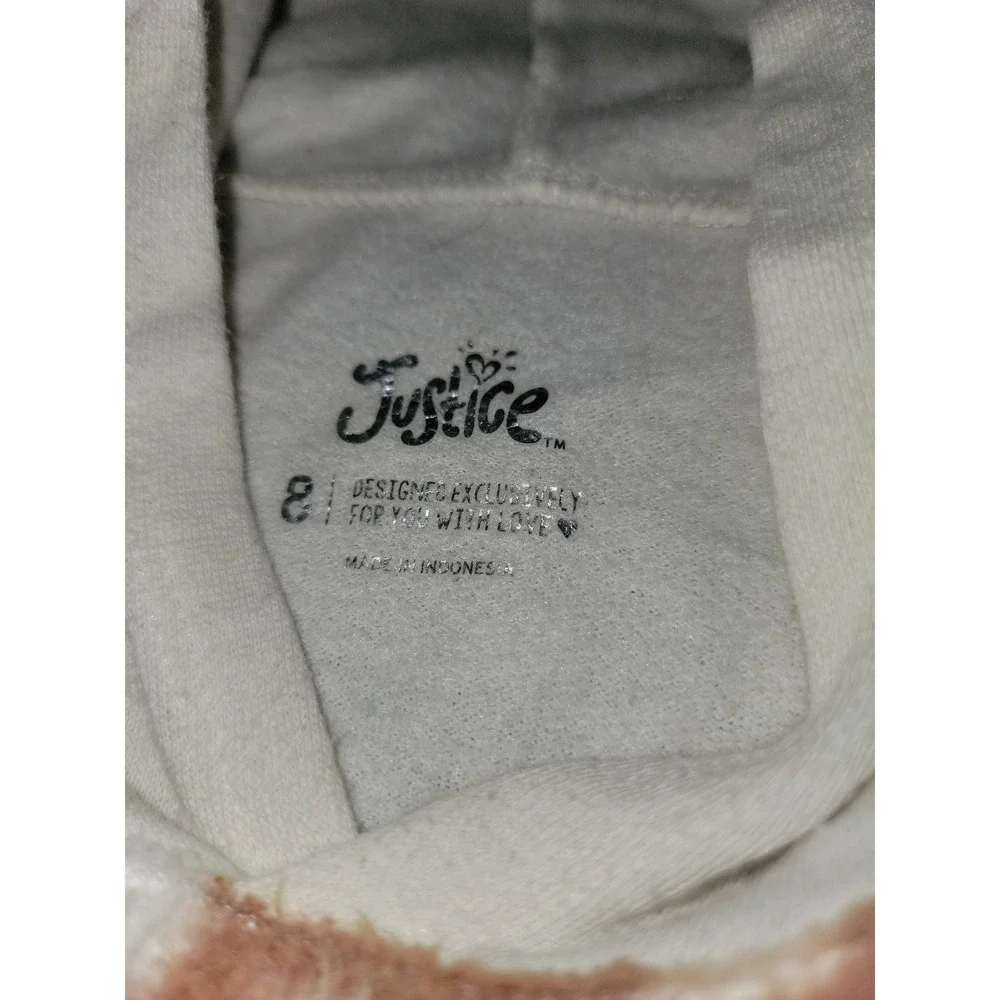 Justice Christmas holiday reindeer‎ sweatshirt hoodie size 8